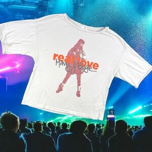 Mary J Blige Real Love T Shirt XS‎ Crop Y2K Graphic Tee Concert Casual Street